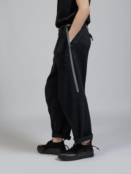 The Viridi-Anne Herringbone Wide Trousers – DARK WAVE