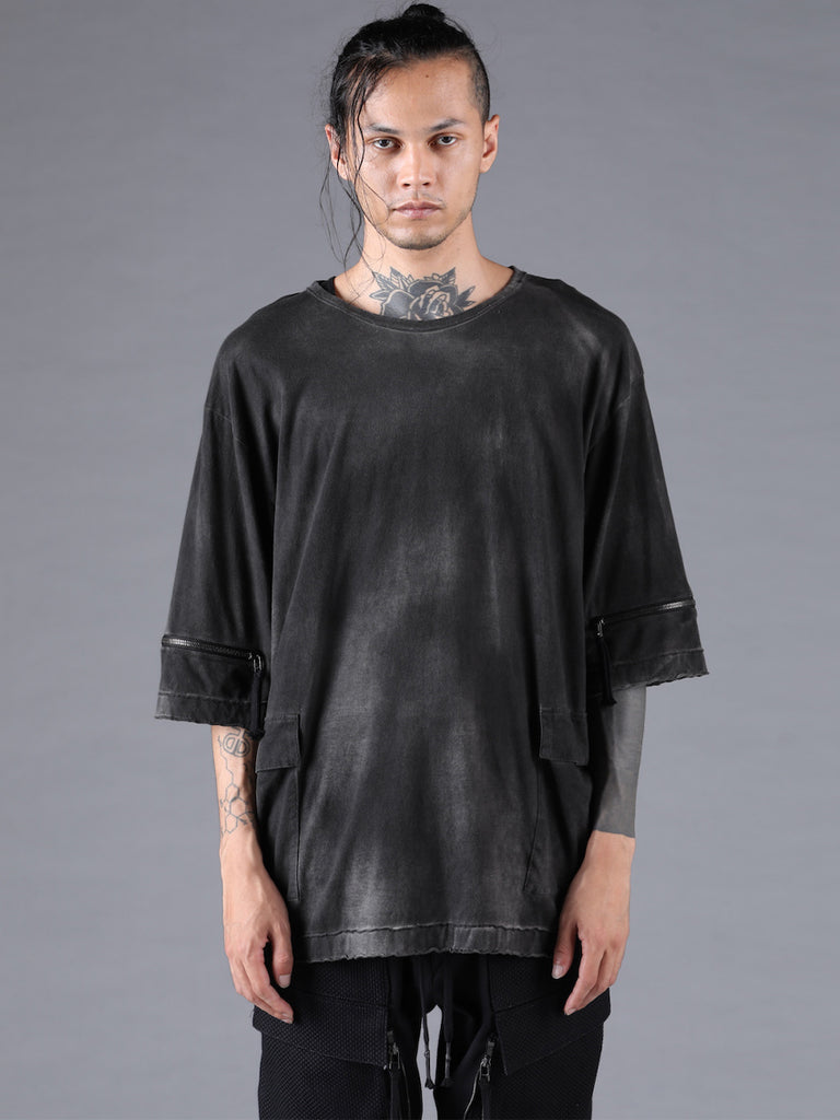 D.Hygen Soft Cotton Jersey Sleeve Zip Open T-shirt