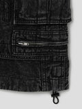 JuunJ Skin Washed Denim Wide Cargo Shorts