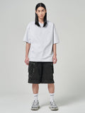 JuunJ Skin Washed Denim Wide Cargo Shorts