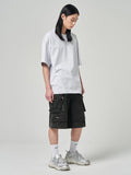 JuunJ Skin Washed Denim Wide Cargo Shorts