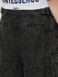 JuunJ Skin Washed Denim Wide Cargo Shorts