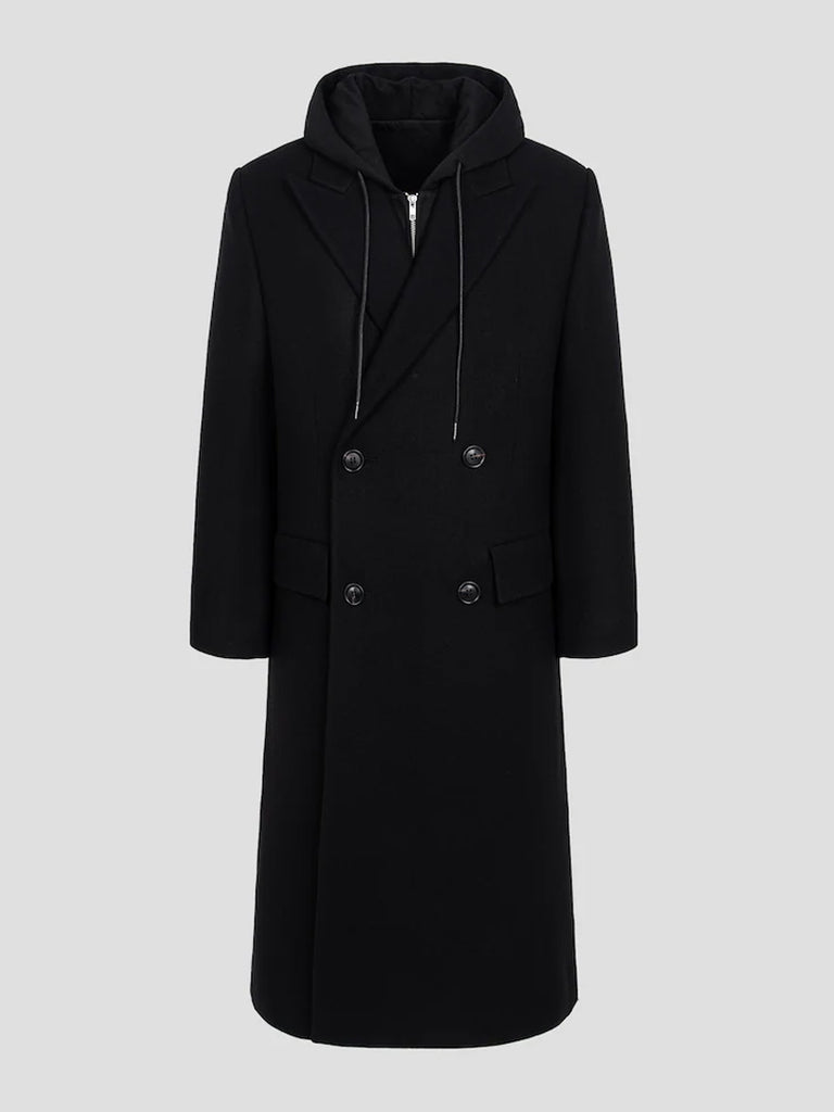 Juun.J Overfit Jersey Hood Detachable Double Coat