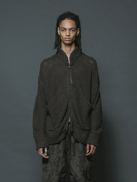 新品同様❣️ the Viridi-anne layered cardigan The Viridi-Anne Cotton Linen Zip Up Cardigan – DARK WAVE