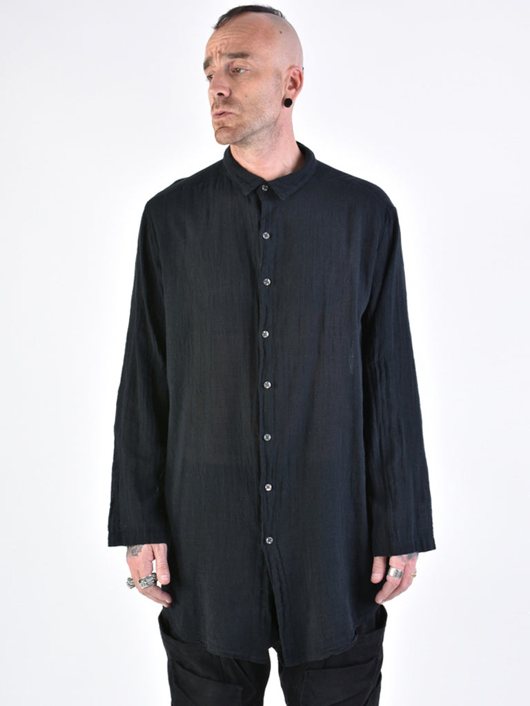 La Haine Inside Us Regular Long Gauze Cotton Dryed Hot Black Shirt