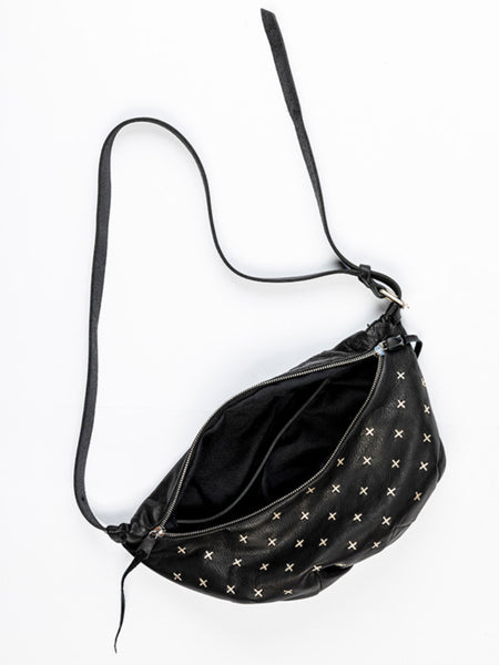 M.A+ Small Zig Zag Belt bag with Silver crosses – DARK WAVE