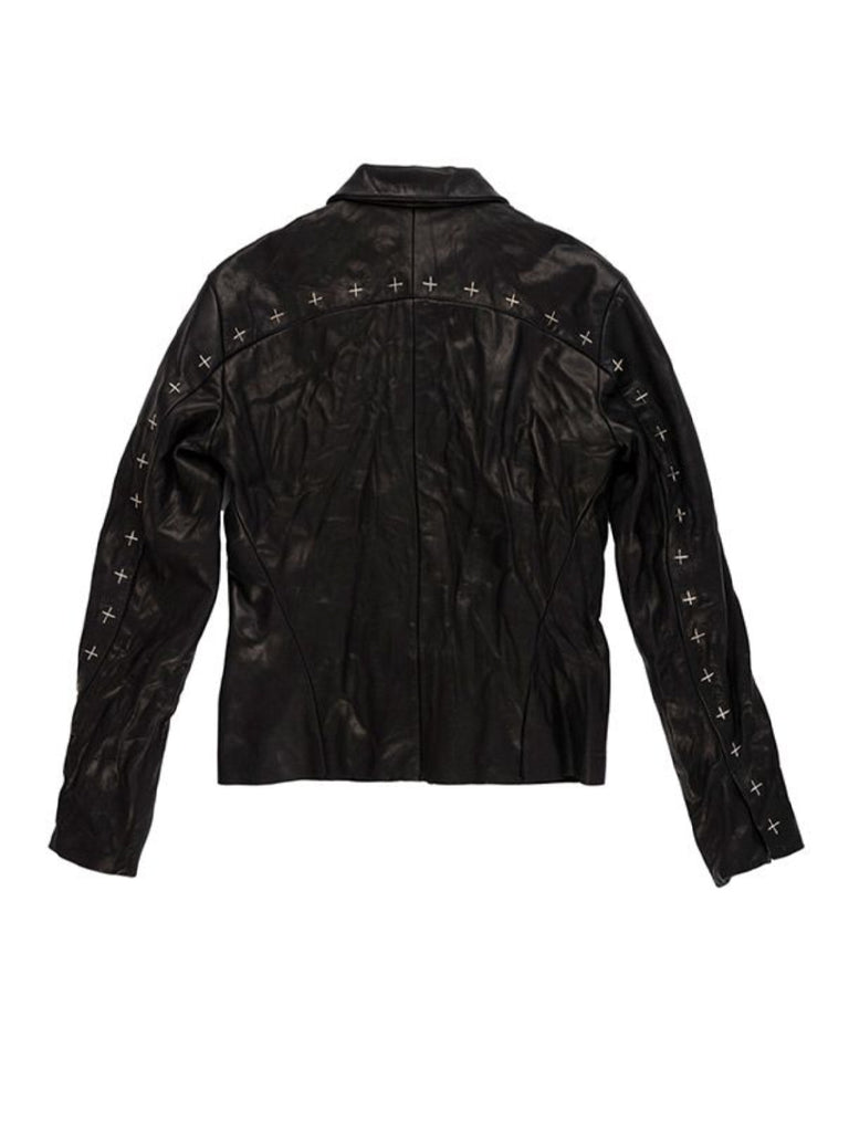 M.A+ Zipped Trucker Jacket with Silver Crosses