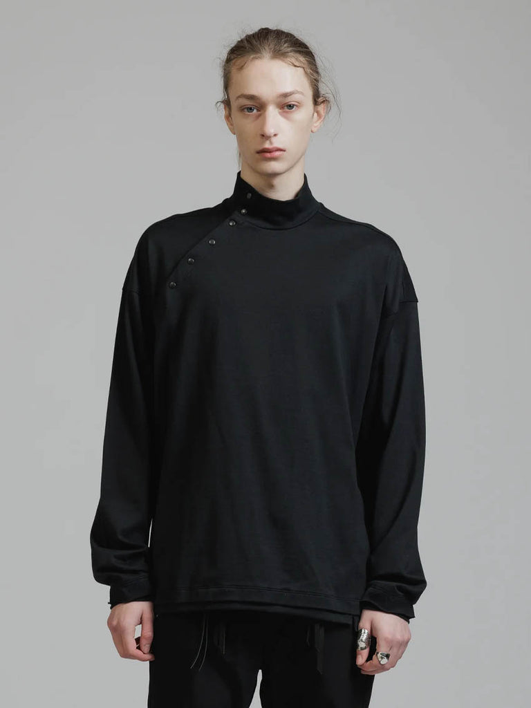 The Viridi-Anne Diagonal Henley Neck T-shirt