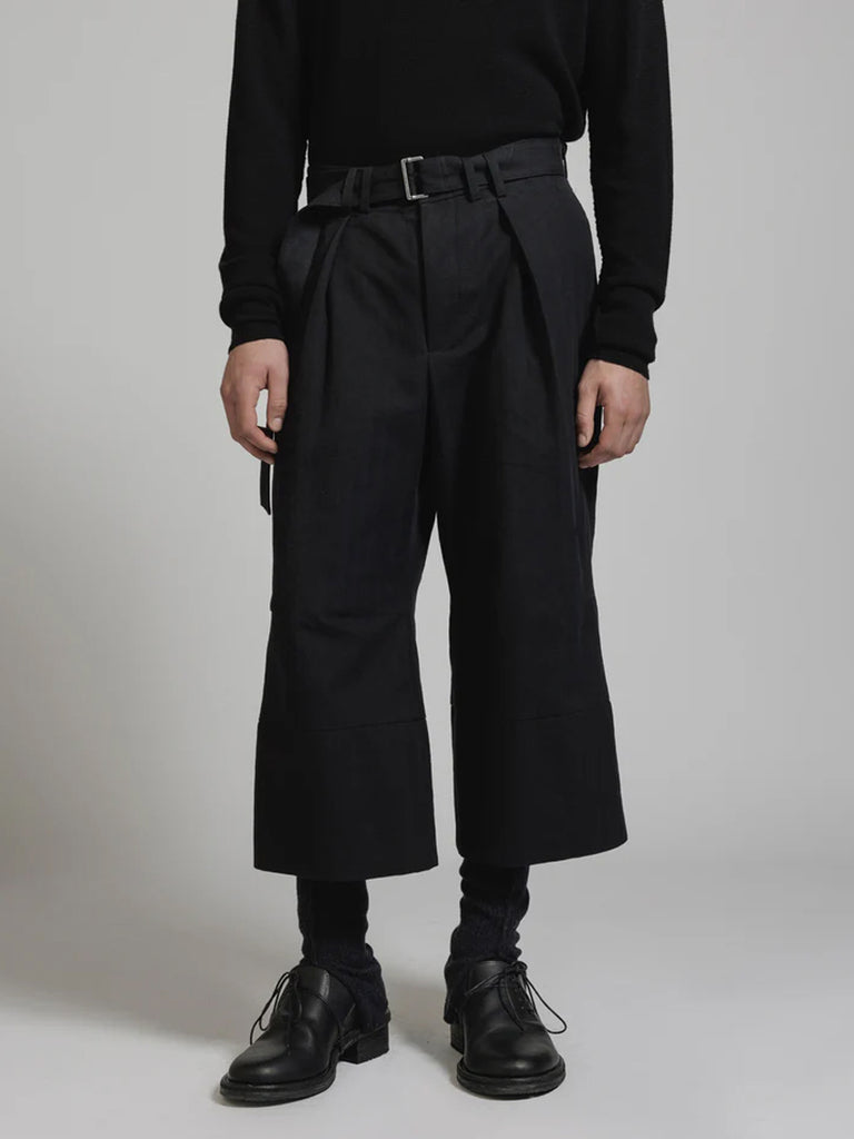 The Viridi-Anne Herringbone Wide Cropped Pants