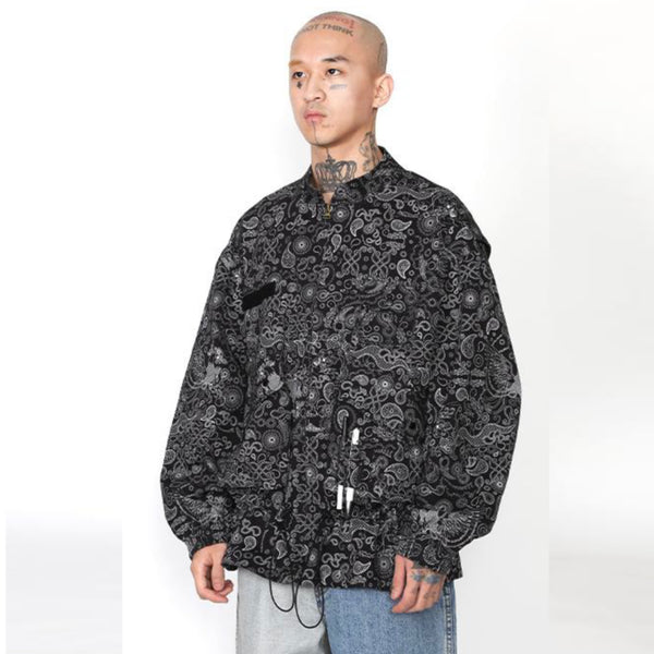 Ajo Paisley Fisherman String Jacket Black – DARK WAVE
