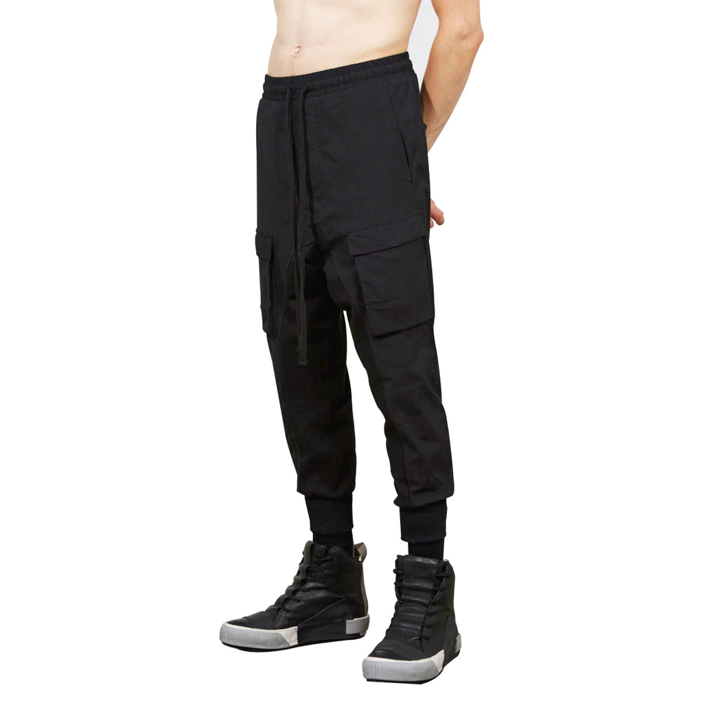 Thom Krom Ribbed Cuffs Drop-Crotch Trousers