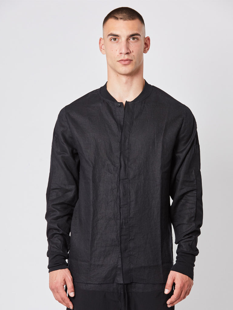 Thom Krom Rib Collared LS Shirt