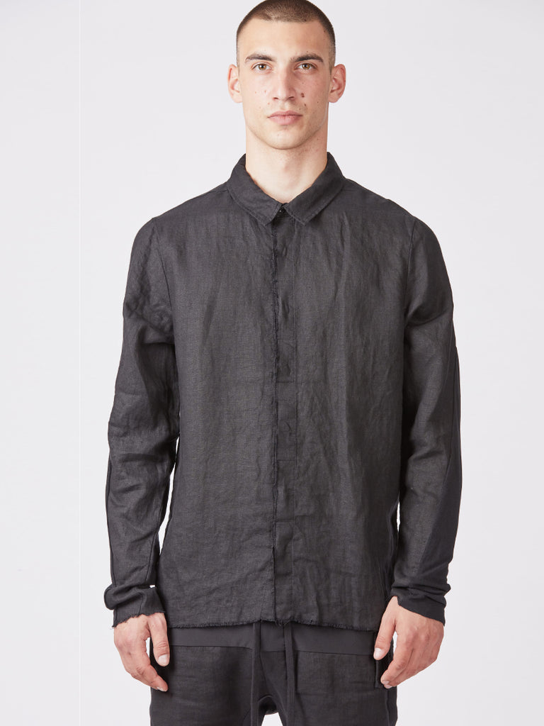 Thom Krom Distressed LS Shirt Black
