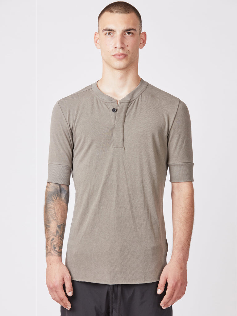 Thom Krom Collarless Single Button Polo T-shirt