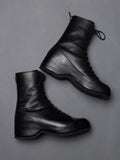 TVA Lace-up In Heel Leather Boots