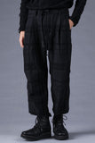 Dhygen Distortion Check Jacquard Pleated Wide Leg Cropped Trousers
