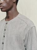 Ziggy Chen Henley Neck Gathered T-shirt