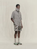 Ziggy Chen Digital Print High-Neck Short Sleeve Shirt