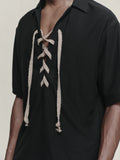Ziggy Chen String Fastened Rugby T-shirt