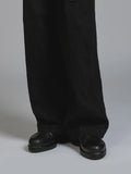 The Viridi-Anne Black Denim Wide Pants
