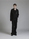 The Viridi-Anne Black Denim Wide Pants