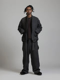 The Viridi-Anne Linen Wool Wide Trousers with Suspenders