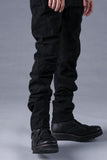 Dhygen Distressed Jacquard Twisted Curved Trousers