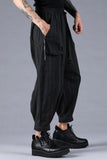 Dhygen Sumi Coated Random Stripe Tucked Wide Cropped Pants