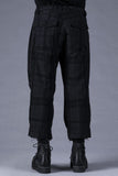 Dhygen Distortion Check Jacquard Pleated Wide Leg Cropped Trousers