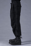 Dhygen Distortion Check Jacquard Pleated Wide Leg Cropped Trousers