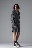 A.F Artefact Vertical Stripes Stand Collar Shirt