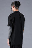 Dhygen Silk Cotton Washer Double Opan Band Collar Half Sleeve Shirt