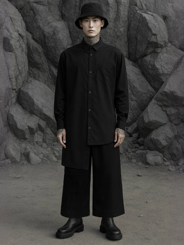 Depression Asymmetric Black Shirt