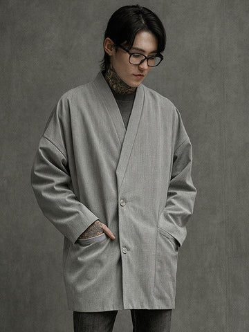 Depression Gray Kimono Blazer