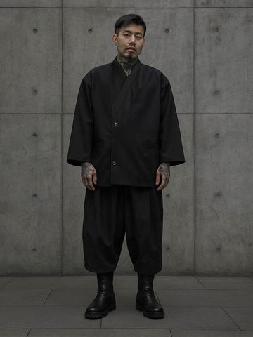 Depression Black Kimono Blazer