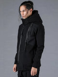 D.hygen Wool Untwisted Yarn Backed Double-Breasted Hooded Jacket