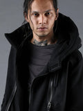 D.hygen Wool Untwisted Yarn Backed Double-Breasted Hooded Jacket