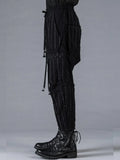 D.hygen Wool Cotton Stripe Combination Low Crotch Cropped Pants
