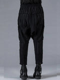 D.hygen Wool Cotton Stripe Combination Low Crotch Cropped Pants