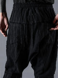 D.hygen Wool Cotton Stripe Combination Low Crotch Cropped Pants