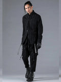 D.hygen Wool Cotton Stripe Combination Low Crotch Cropped Pants