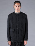 D.Hygen Garment Dyed Triple Gauze Band Collar Shirt