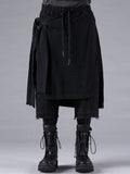 D.Hygen Stretch Denim Damage Apron Wide Cropped Pants