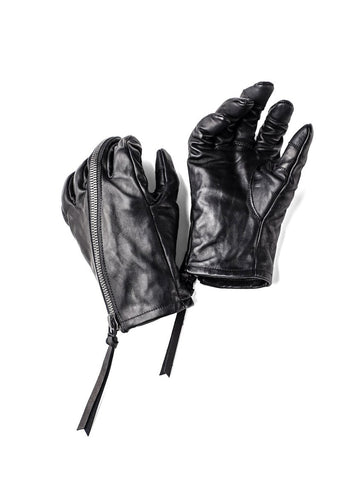 D.Hygen Horse Leather Zipped Gloves
