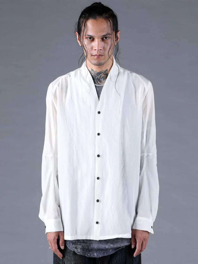 Dhygen Silk Cotton Washer Shawl Collar Shirt