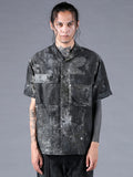 Dhygen Inkjet Print Open Collar Half Sleeve Shirt