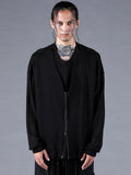 Dhygen Cotton Low Gauge Knit Cardigan Layered Pullover