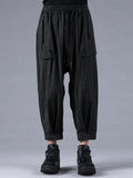 Dhygen Sumi Coated Random Stripe Tucked Wide Cropped Pants