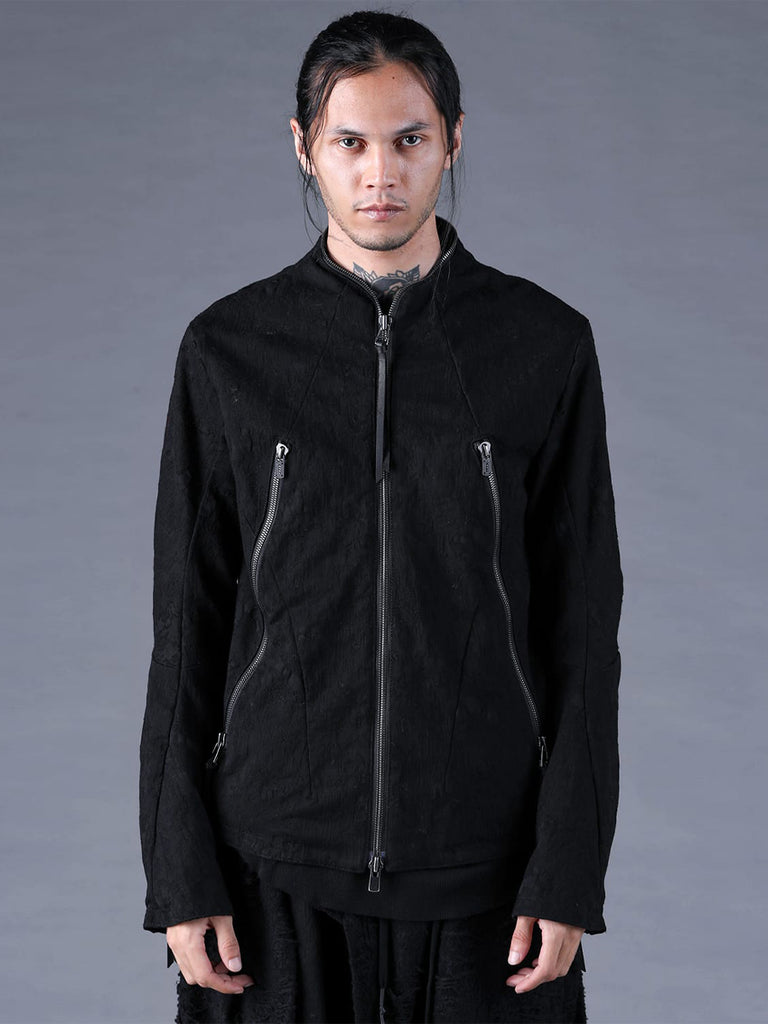 Dhygen Distressed Jacquard Single Rider Jacket