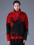 Dhygen Distressed Intarsia Knit Pullover